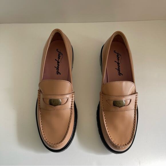 Free People Liv Leather Loafer Shoe - Women Free People Liv Loafer Camel Tan